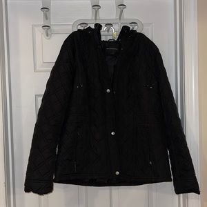 Black winter jacket with hood